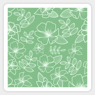 Dainty Green Floral Pattern Sticker